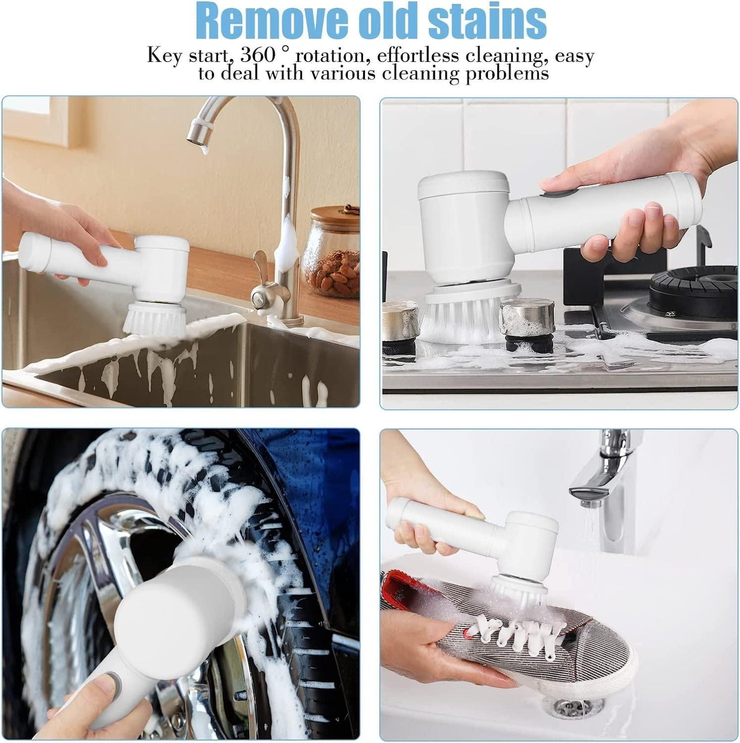 5 in 1 Home & Kitchen Electric Spin Scrubber